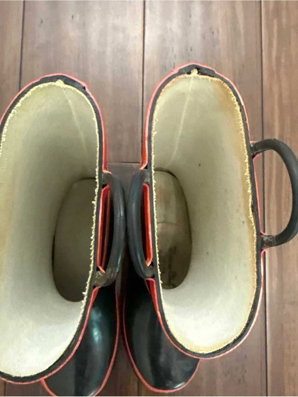 USFD Fire Dept Kids Black & Red Rain Boots Size 1